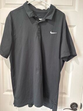 Nike Dri-FIT Polo Shirt Mens XL Black Short Sleeve Golf Athletic